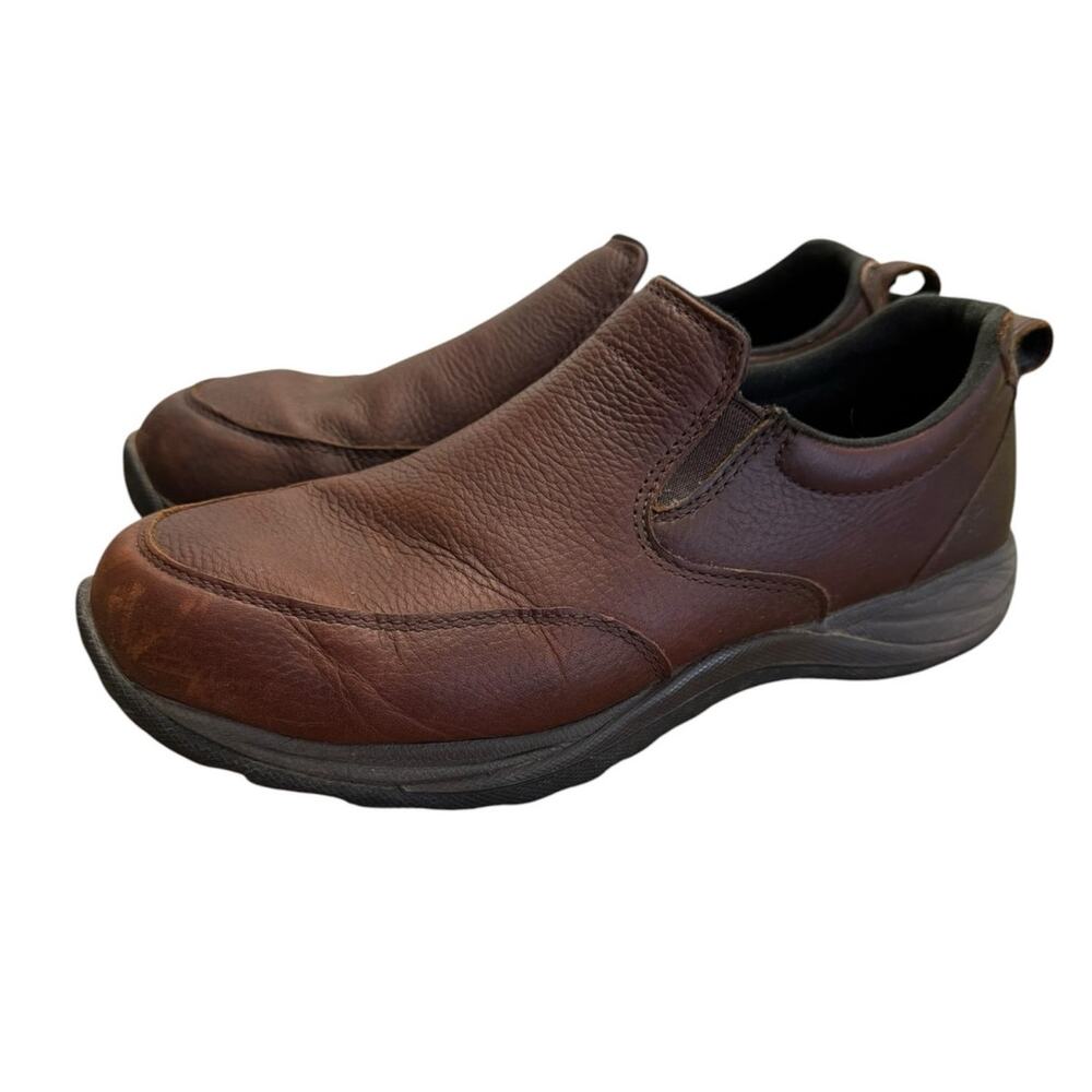 L.L. Bean Comfort Mocs Mens 10.5 Brown Leather Slip On Casual Shoes Loafers